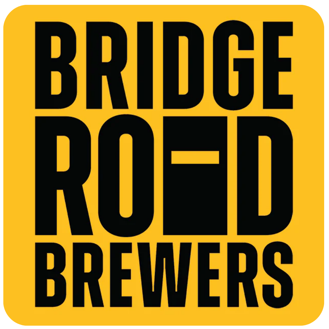 Bridge Road Brewers logo with black text on a yellow background